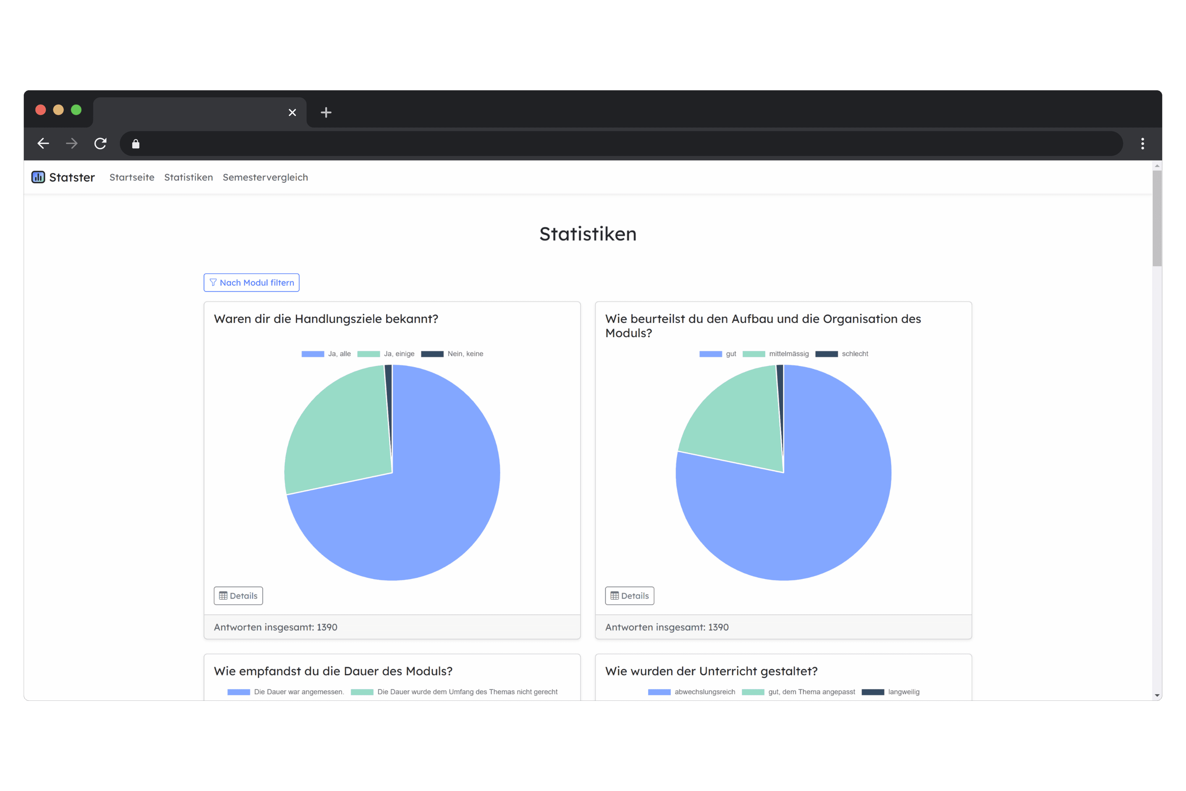 Statster project screenshot